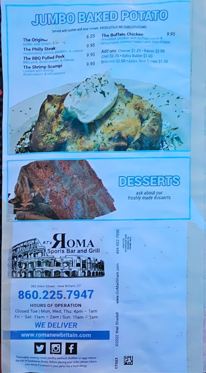 Menu Roma Sports Bar & Grill-5