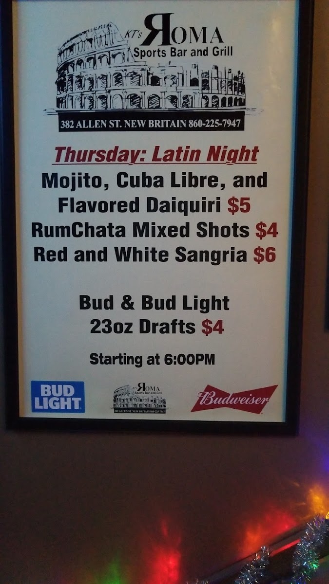 Menu Roma Sports Bar & Grill-6